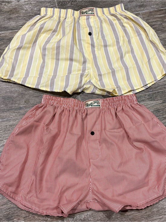 Blackjack Pants - Boxers/ Summer Shorts Red White & yellow stripe plaid Sz XS